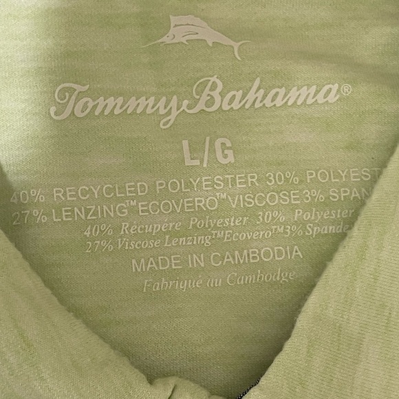 TOMMY BAHAMA Men's Costa Vera Lime Bamboo Polo Shirt SZ LG - Picture 5 of 7